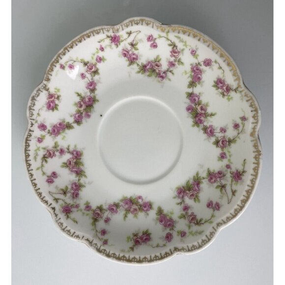 MZ Altrohlau CMR Czechoslovakia Bridal Rose Pattern Teacup & Saucer Set, Vintage - Picture 8 of 12